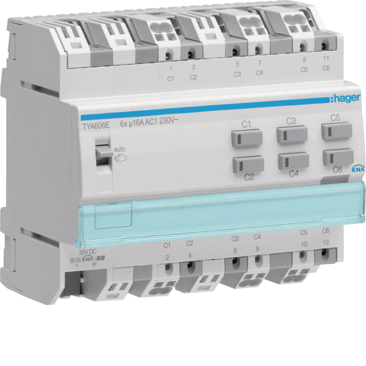 Hager TYA606E 6-Output 16A Current Monitoring Energy Meter